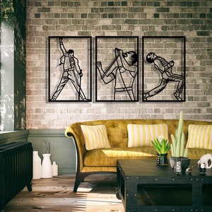 Freddie Mercury Wood Wall Art: Queen Music Decor