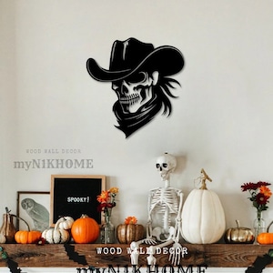 Cowboy Skull Holzwandkunst: Wilder Westen MDF Dekor