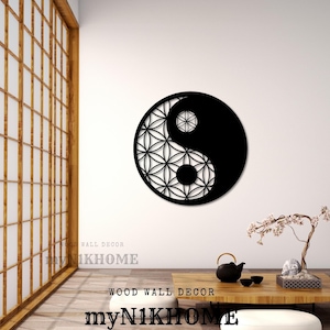 Yin Yang Wood Wall Art: Laser Cut MDF Decor
