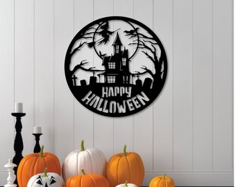 Happy Halloween Wall Decor, Haunted House Halloween Decal, Halloween, Halloween Wall Decal, Haunted Decal, Haunted House, Halloween Party