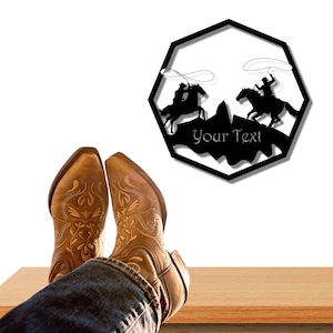 Wilder Westen Cowboy Holzwandkunst: Western Wohnkultur