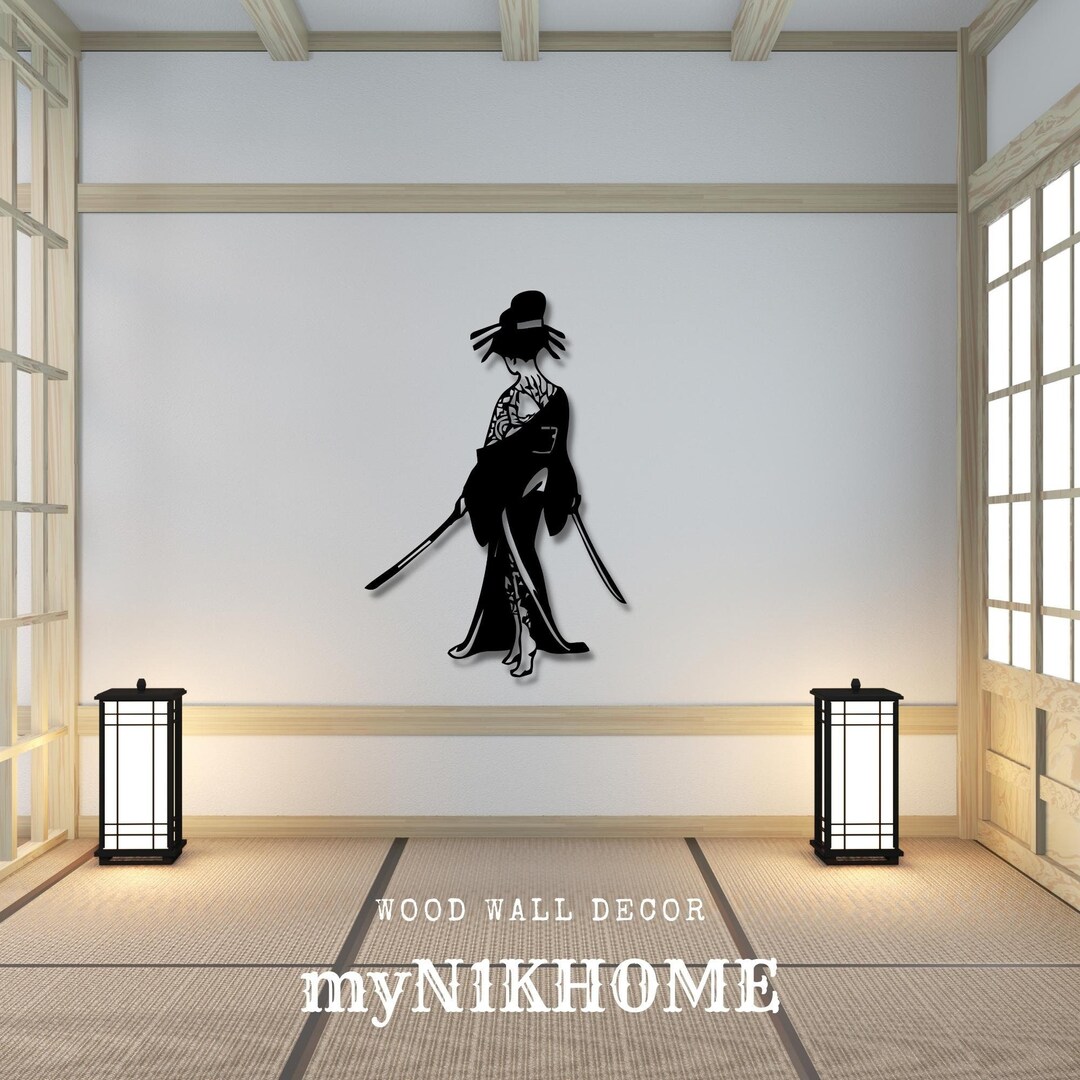 Geisha Wall Decor, Japanese Wood Wall Art, Geisha Wall Art Gift for