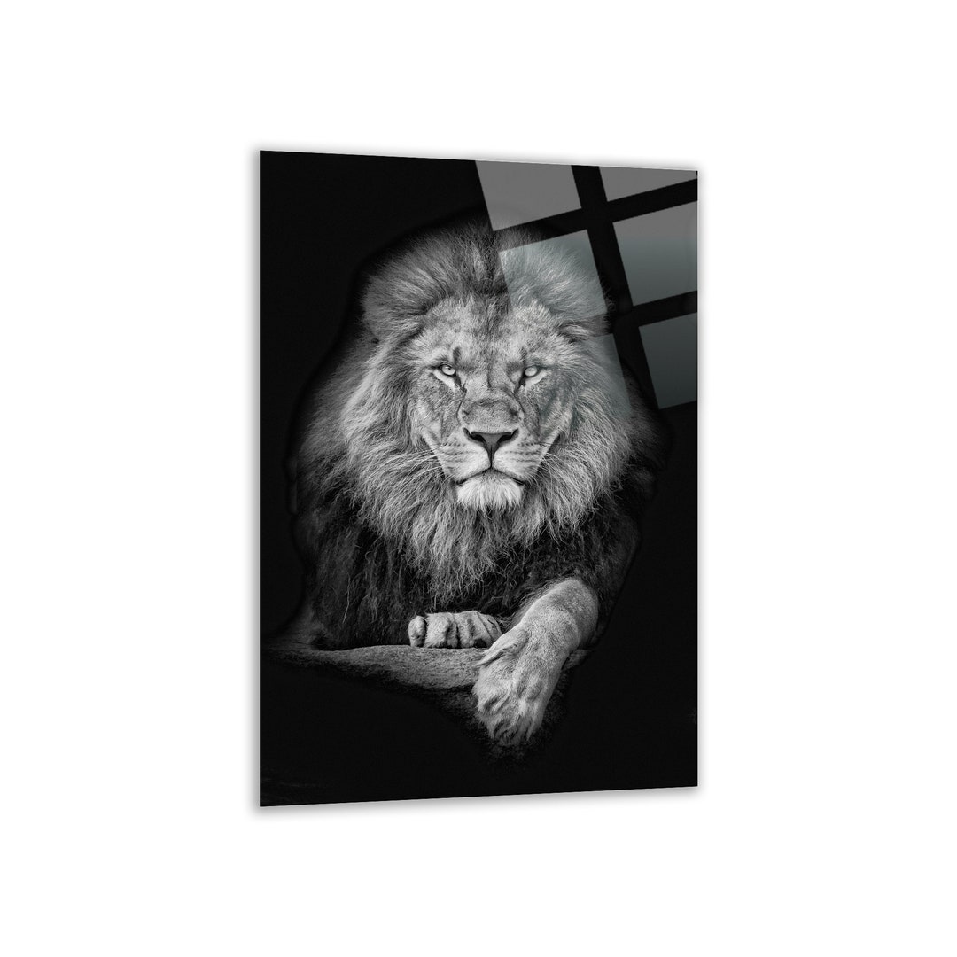 Black Lion Glass Wall Decorlion Tempered Glass Wall Art Decoranimal