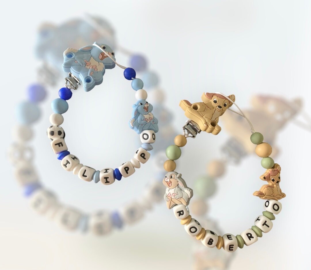 Two Pacifier Chains Double Pacifier Chain Name Pacifier Etsy