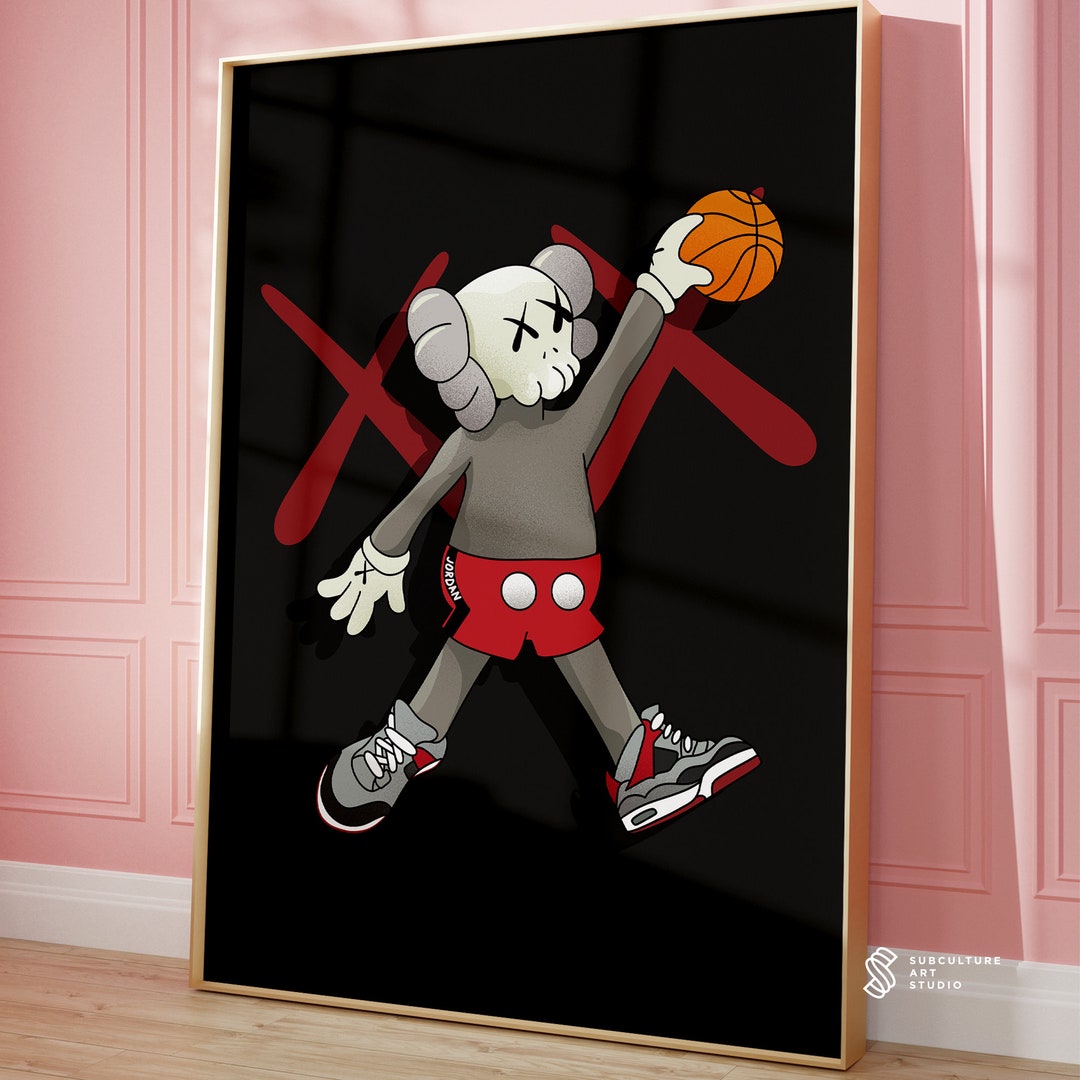 Kaws Poster Sneaker Art Chicago Bulls Hypebeast Decor Pop - Etsy