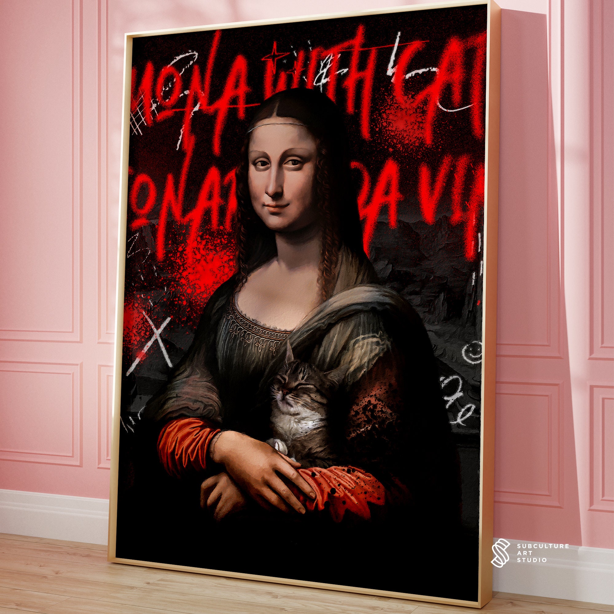 Mona Lisa Wall Art Portrait Painting Hypebeast - Etsy