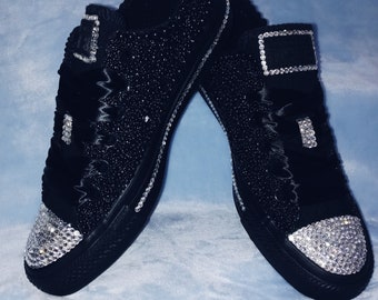 black glitter converse
