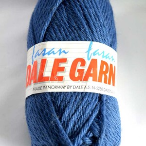 DALE GARN Fasan Yarn - 18 x 50g skeins (900g total) Blue Norwegian Yarn - Scandinavian Pure Wool Vintage - Retro - Yarn - Knitting, Crochet