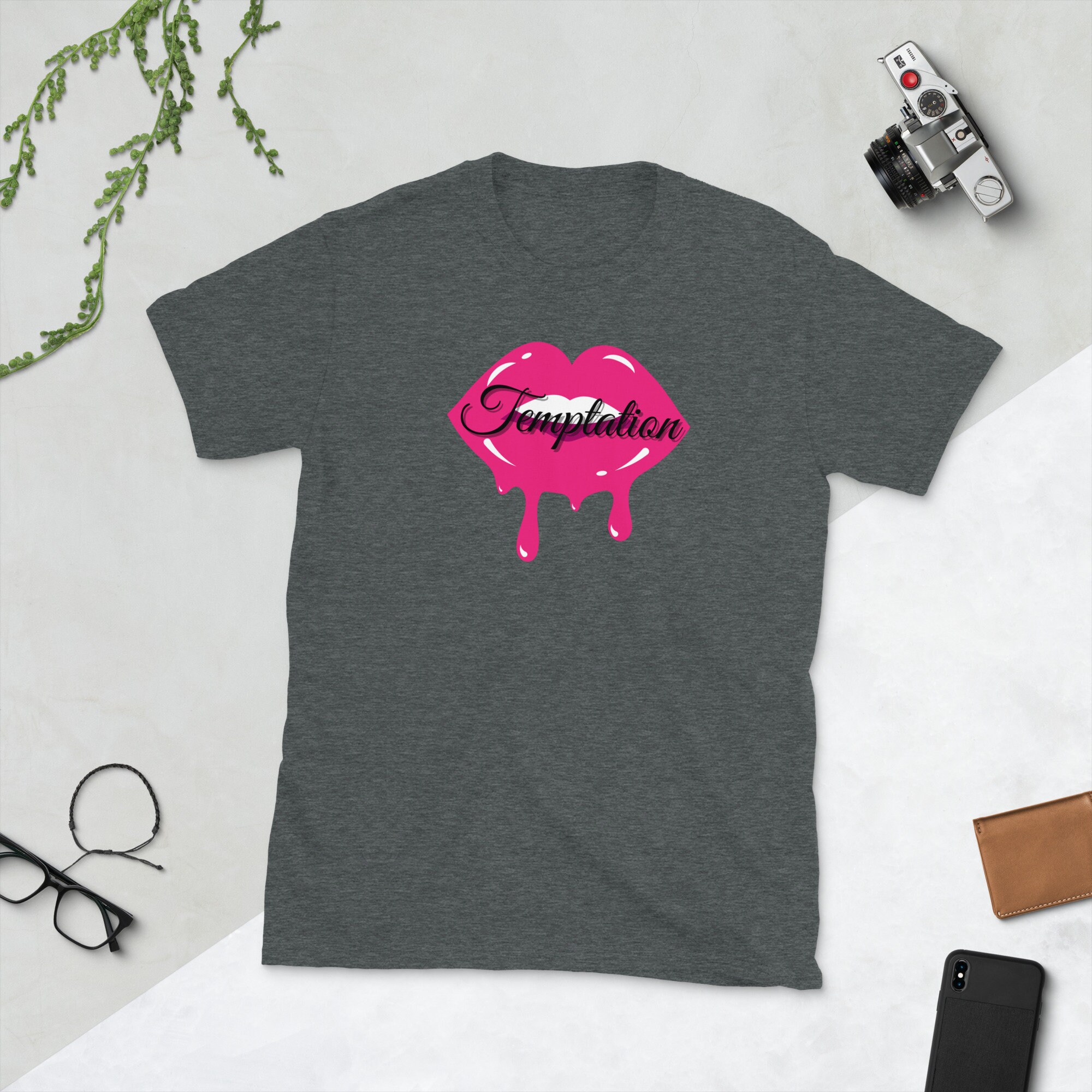 Women's Love Letter Print Valentine's Day T-Shirt - Short Sleeve Round Neck Casual Tee (Pink)
