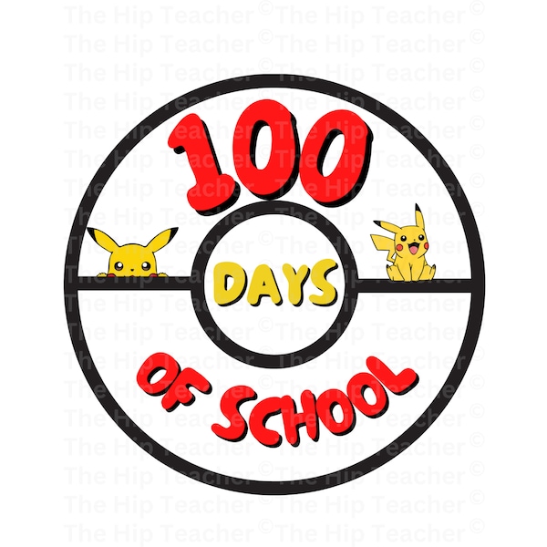 100 Days PNG, Pokemon PNG, 100 Days of School,  100th day of school,  Teacher PNG