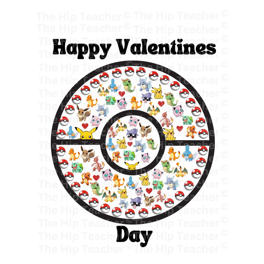 Happy Valentines Day PNG, Pokemon Characters, Pokemon PNG, Valentines Day PNG, Student Shirt ...