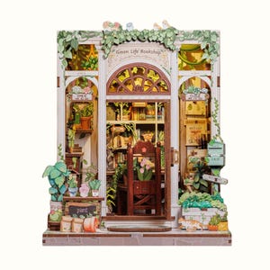 Tienda de Libros Mágica Green Life DIY Rincón de Libro - Crea Tu Propio Mundo Miniaturizado Encantado