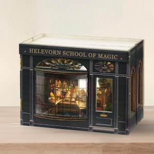 Destino mágico de bricolaje, casa de muñecas mágica, diorama de rincón de libros de hadas, rincón de libros, decoración de estanterías, casa en miniatura, minicasa de bricolaje, regalos