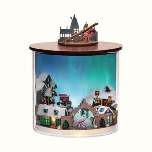 DIY Winter Village Diorama Kit: Magic Light Bottle Miniature Dollhouse
