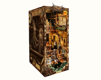 Pirate NEW WORLD DIY Book Nook – A Captivating Wooden Adventure for Your Bookshelf Christmas gift