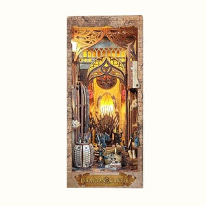 Nombre del producto: Book Nook DIY Castillo de Dragón - Inspirado en Game of Thrones con Diseño a Prueba de Polvo