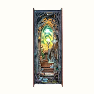 DIY Inspiré par Le Trône de Verre Book Nook - La Porte du Pays des Merveilles | Kit Miniature en Bois Magique