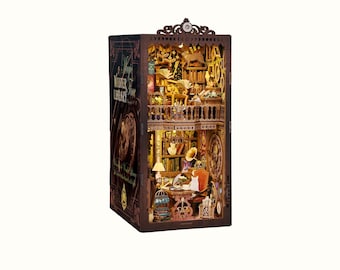 Kit de rincón de lectura DIY Wonder Library: Rompecabezas de madera 3D, regalo de Navidad