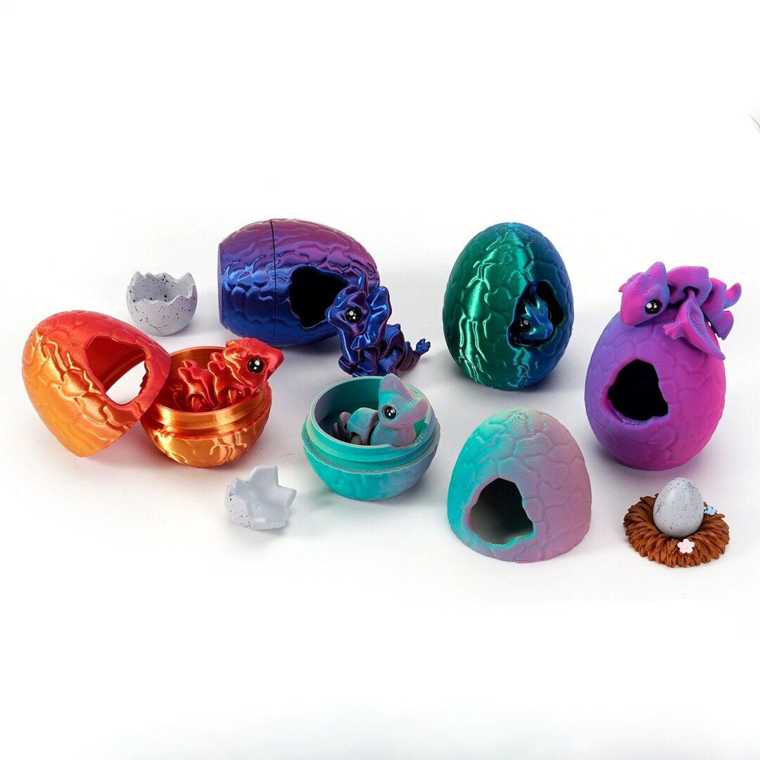 Shell Breaking Dinosaur Egg Set 3D Printed Bookshelf Decor - Etsy