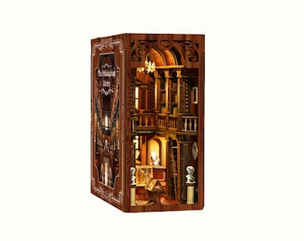 DIY-kit för biblioteksbokshörna: 3D-träpussel, bokhyllinsats, julklapp