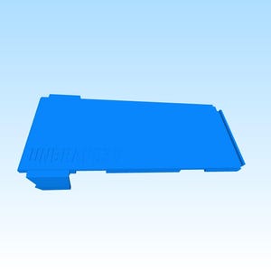 Peut inclure: Un objet rectangulaire bleu uni avec une forme unique à une extrémité. L'objet est placé sur un fond bleu dégradé.