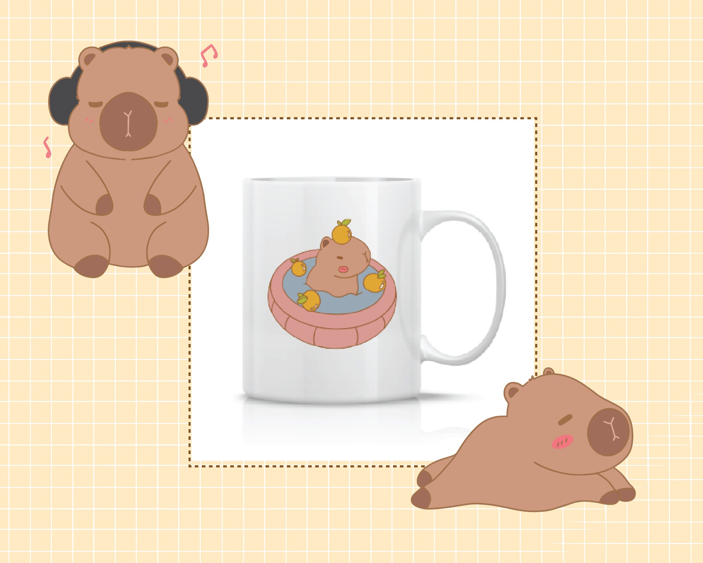 Cute Capybara PNG - Capybara Lover PNG - Capybara Bathtub - Capybara Digital Sticker - Etsy