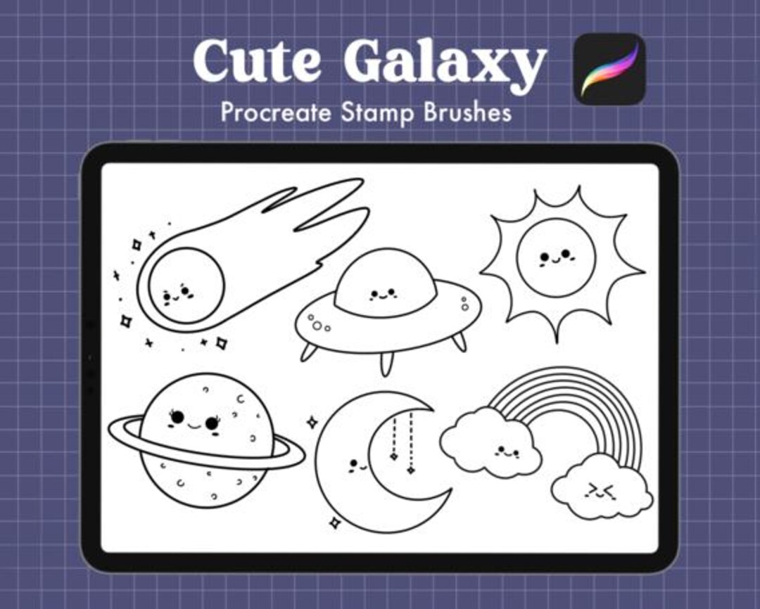 Cute Galaxy Procreate Stamp Brushes – Cosmic Digital Art (digital ...