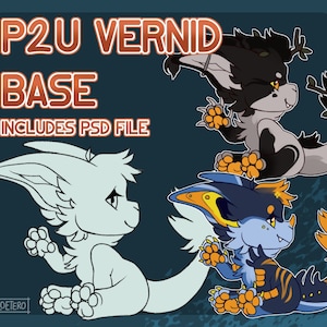 P2U Vernid Base -  Adoptable Adopt Fursona Dragon Scifi Furry Anime DND