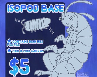 Isopod base - furry fursona base anime anthro adopt adoptables pets entomology bugs