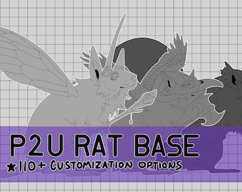 P2U Rat Base - Pet DND Base Adoptable Adopt Fursona Cute Scifi