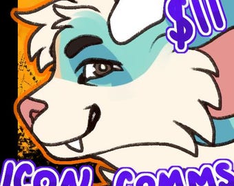 Furry Icon Commissions - Fursona Reptile Art Commission Anthro Dragon Fantasy Amine Vtuber RPG