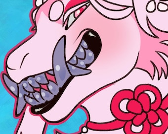 Chomper Icons - Fursona Furry Reptile Art Commission Anthro Dragon Fantasy Amine Vtuber RPG