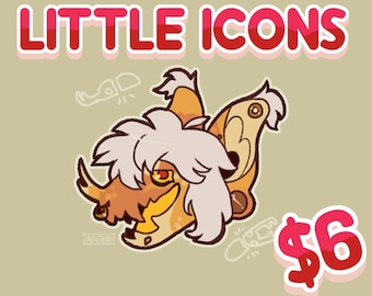 Little furry icons - Fursona Reptile Art Commission Anthro Dragon Fantasy Amine Vtuber RPG