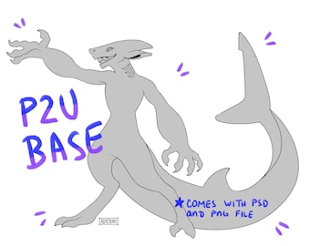 P2U Shark base - furry fursona base anime anthro adopt adoptables marine biology