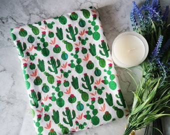 Cactus and flowers, Book Sleeve, cactus Sleeve, Book Pouch, Book Cosy, Book Protector, Padded Pouch Bookish Reading Gift, kindle sleeve pouc