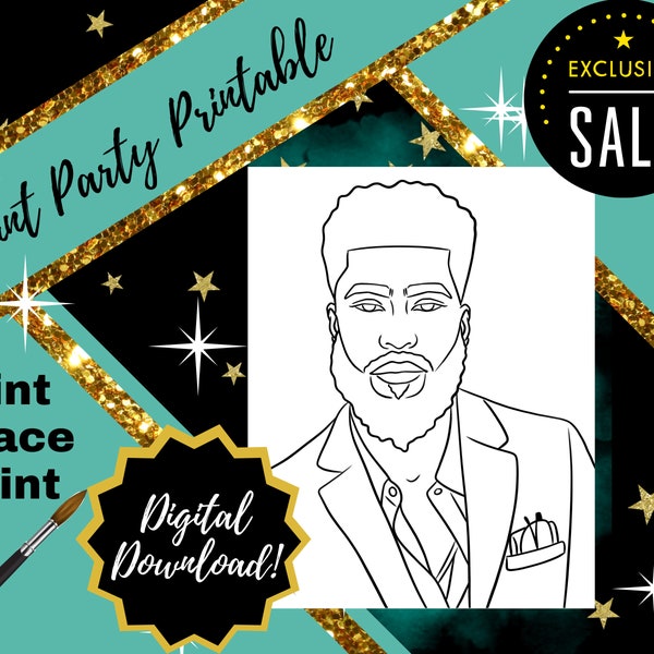 DIY Paint Party/ Pre-drawn /Outline Canvas /Adult Painting / Paint & Sip, DIY Paint Party / Pre-Sketched / Art Party/ Coloring Page/ Stencil