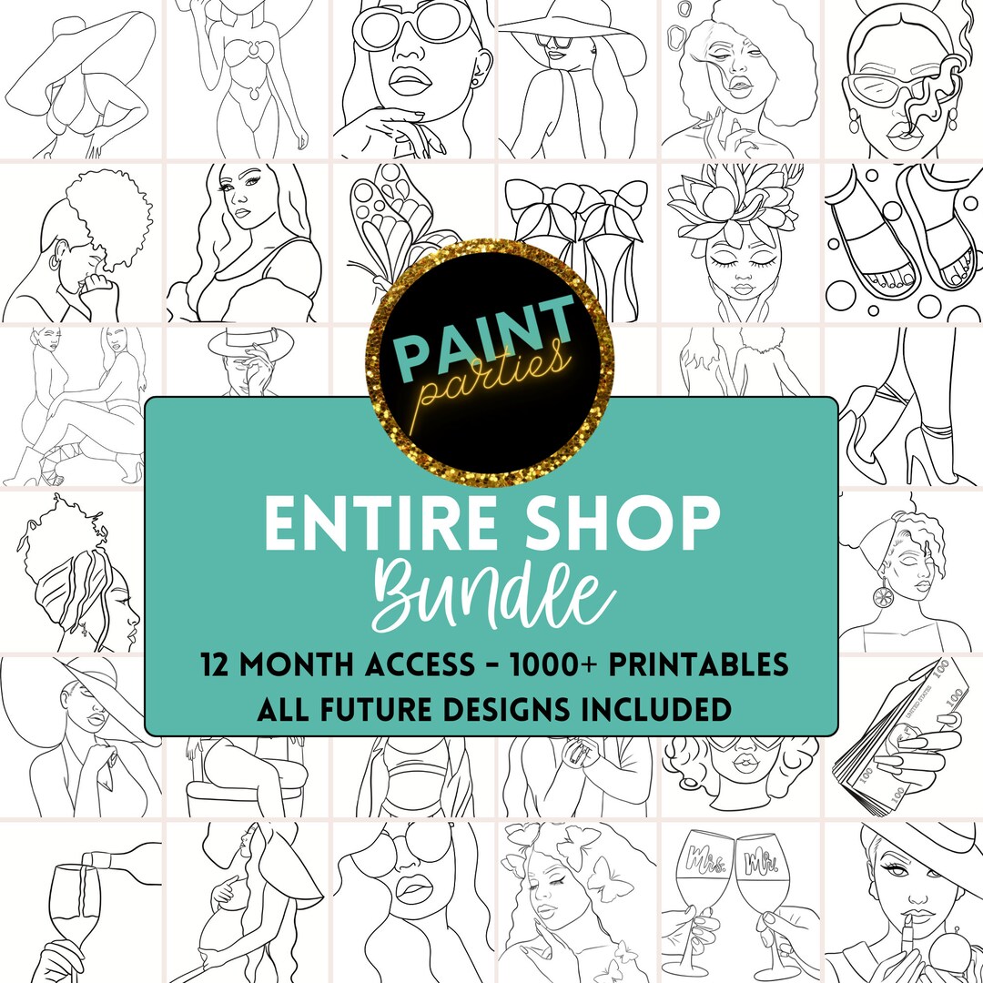 Diy Paint Party Printables Entire Shop Bundle Entire Store Bundle Png ...