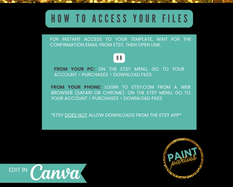 EDITABLE SIP and PAINT Eflyer Template Edit on Canva Sip Etsy