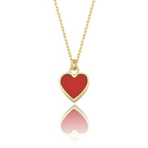 14K Solid Gold Heart Necklace: Minimalist Gold Jewelry