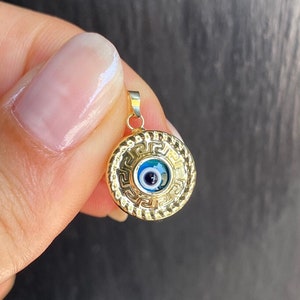14K Solid Gold Evil Eye Pendant / Evil Eye Necklace / 14K Solid Gold Evil Eye Charm / Gift for Her / Valentine Day Gift
