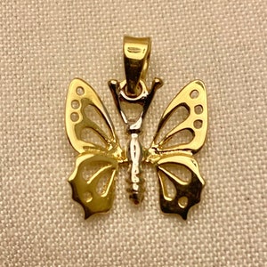 14K Solid Gold Butterfly Necklace: Fine Jewelry Pendant