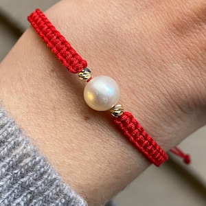 Naturel Pearl Bracelet 14K Solid Gold / Handmade Pearl Bracelet / Freshwater Pearl Bracelet / Gift For Her / Daily Pearl Bracelet