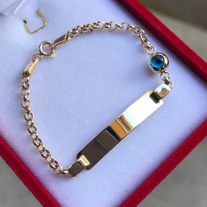 Baby Bracelet 14K Gold / Baby ID Bracelet / Baby Name Bracelet / Gift for Newborn / Baby Shower Gift / Customizing Child Bracelet