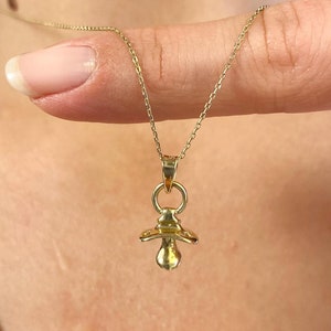 Pacifier Necklace 14K Solid Gold / Little Pacifier Pendant / Babyshower Gift / Customizing Newborn Gift / Gift for New Mom /Mothers Day Gift