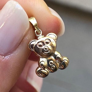 Wisiorek Miś 14K Solid Gold, Naszyjnik Miś Prezent dla Niej, Prezent dla Miłośników Misia, Naszyjnik Miś, Biżuteria Fine Jewelry by Likya