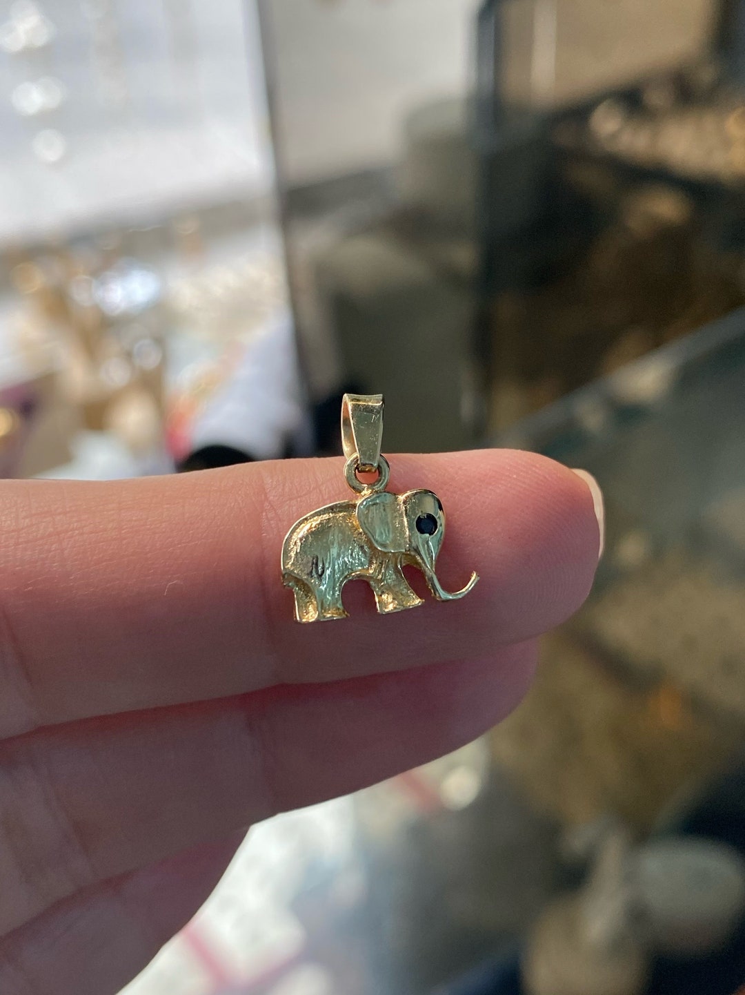 Elephant Pendant 14K Solid Gold, Elephant Pendant Gift for Her, Gift