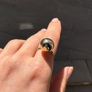 11mm Ball Ring 14K Real Gold, Solid Gold Women Ring, Beaded Ball Gold Ring for Women, Gift For Her, Birthday Gift / Handmade Jewelry