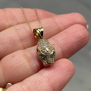 Panther Necklace 14K Solid Gold / 14K Gold Panther Pendant/ Animal Jewelry / Gift for Her / Minimal Everyday Jewelry / Animal Necklace