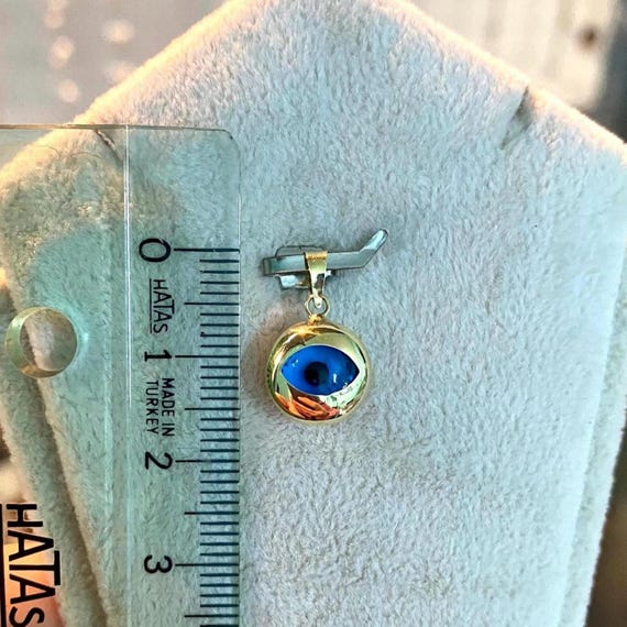 14K Solid Gold Greek Evil Eye Pendant - Birthday Gift