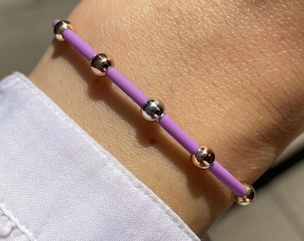 14K Solid Gold Beaded Bracelet 4mm Ball Bracelet - Birthday Gift